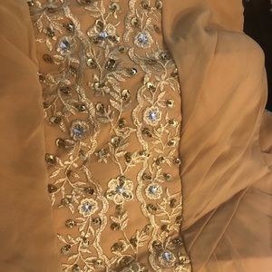 Gold sweetheart floor length mother of the bride